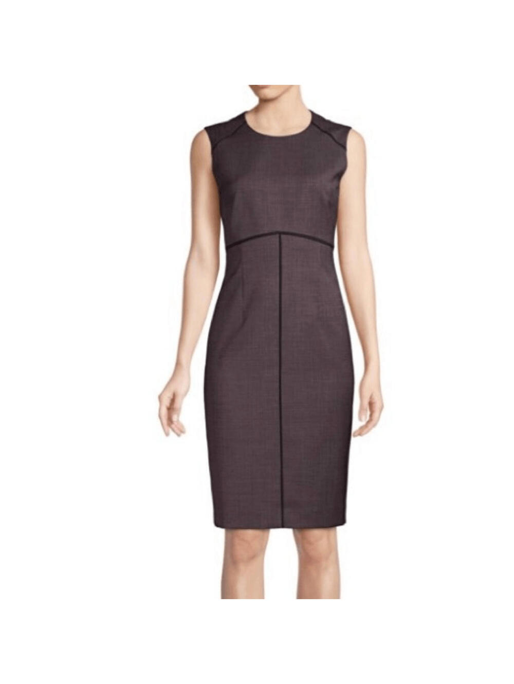 Hugo Boss Difana Purple Tweed Stretch Wool Dress Size 10